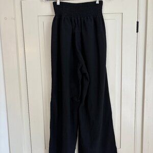 Wide Leg, Smocked High-Waisted Black Pants, Unbranded, Size Medium